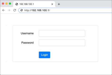 http://192.168.100.1 Router Login Admin 